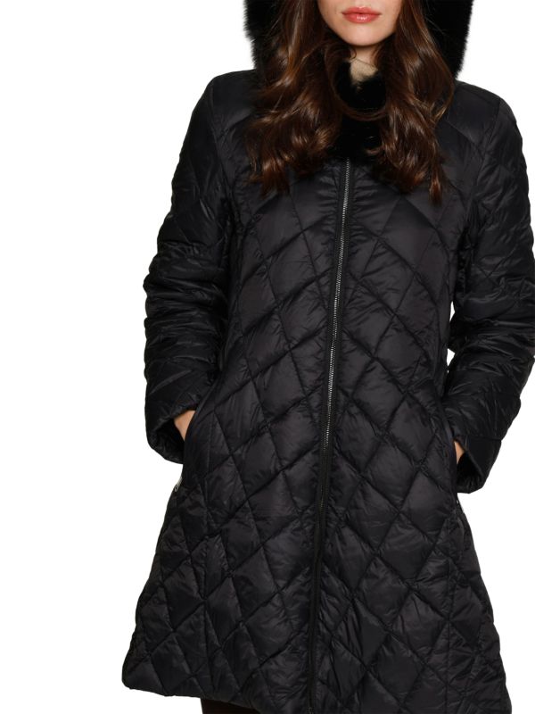 Blue Duck Hooded Faux Fur Trim Puffer Coat